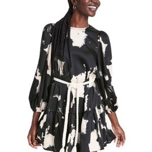 ALEXIS Target puff sleeve dress w/rope belt